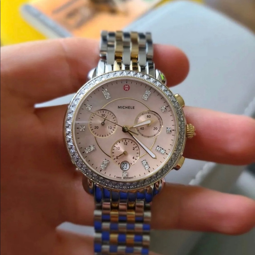 Michele Sidney two toned watch